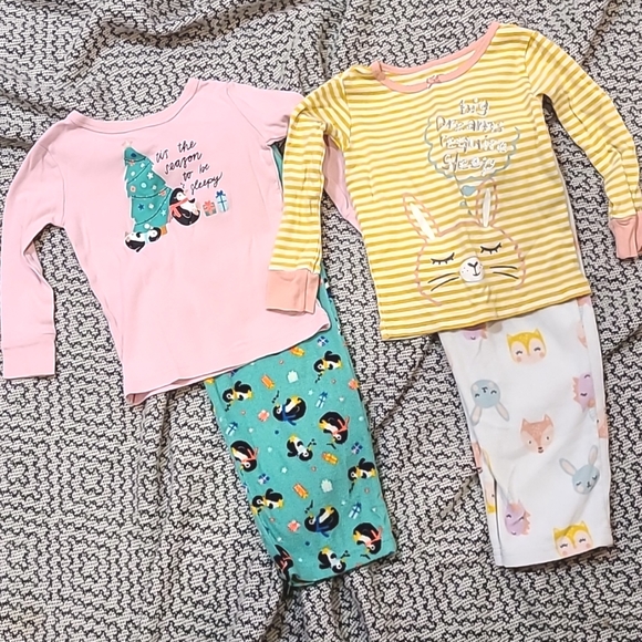Set of 2 Carter's Fleece Pajamas Size 2 - Picture 1 of 6